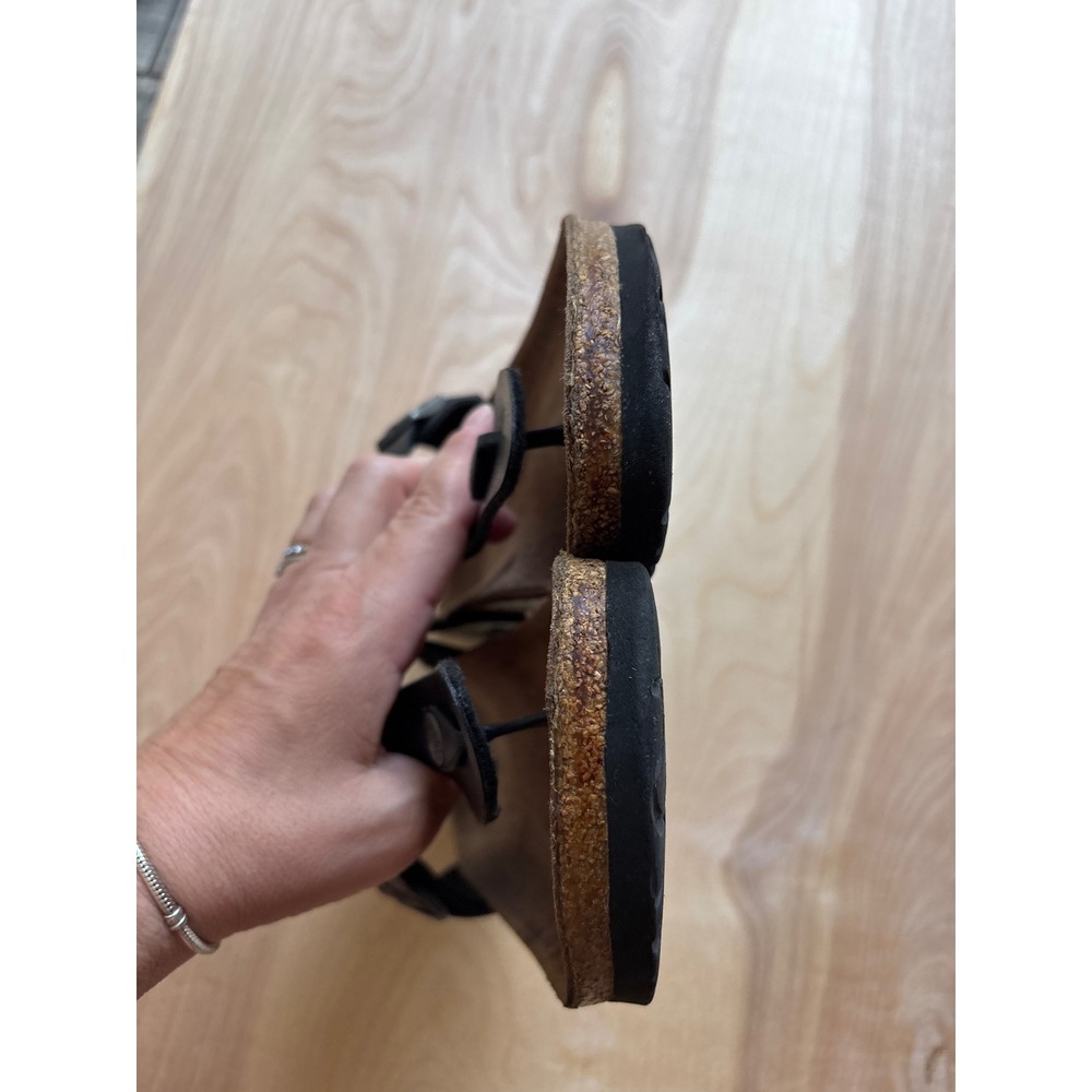 Birkenstock Black Leather Thong Sandals - Picture 7 of 10